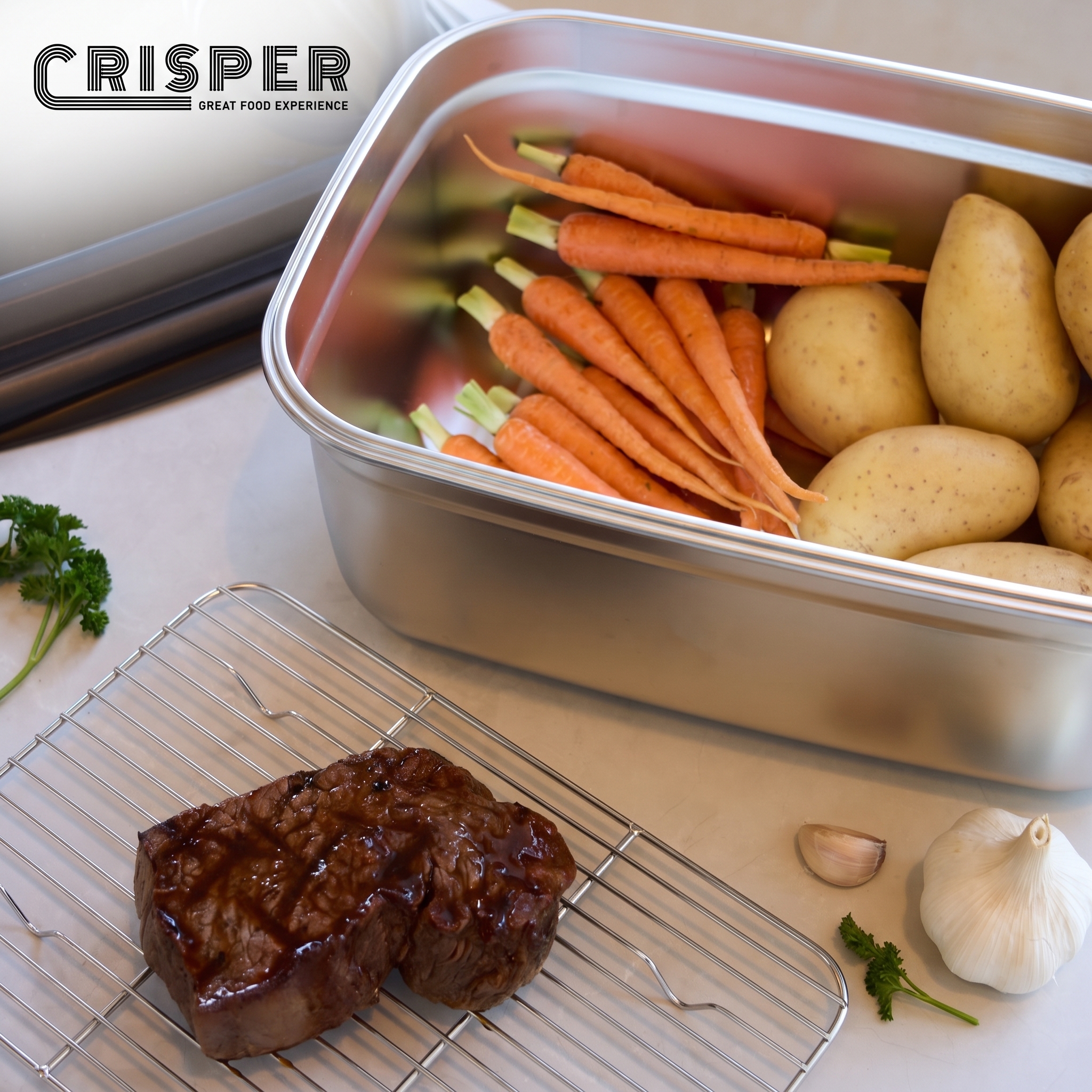 Jumbo Stainless Steel Airtight Storage Container with Grid