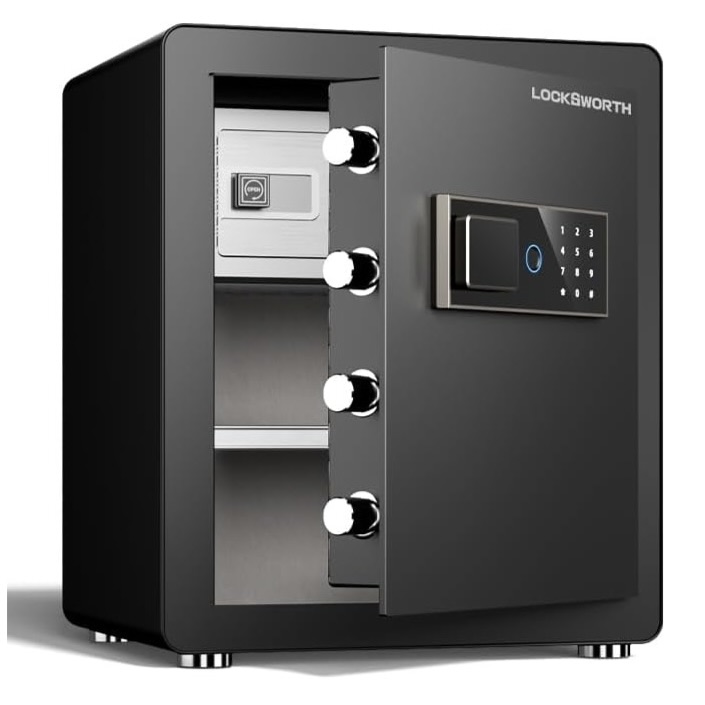 Fingerprint Safe with Digital Keypad and Key Lock