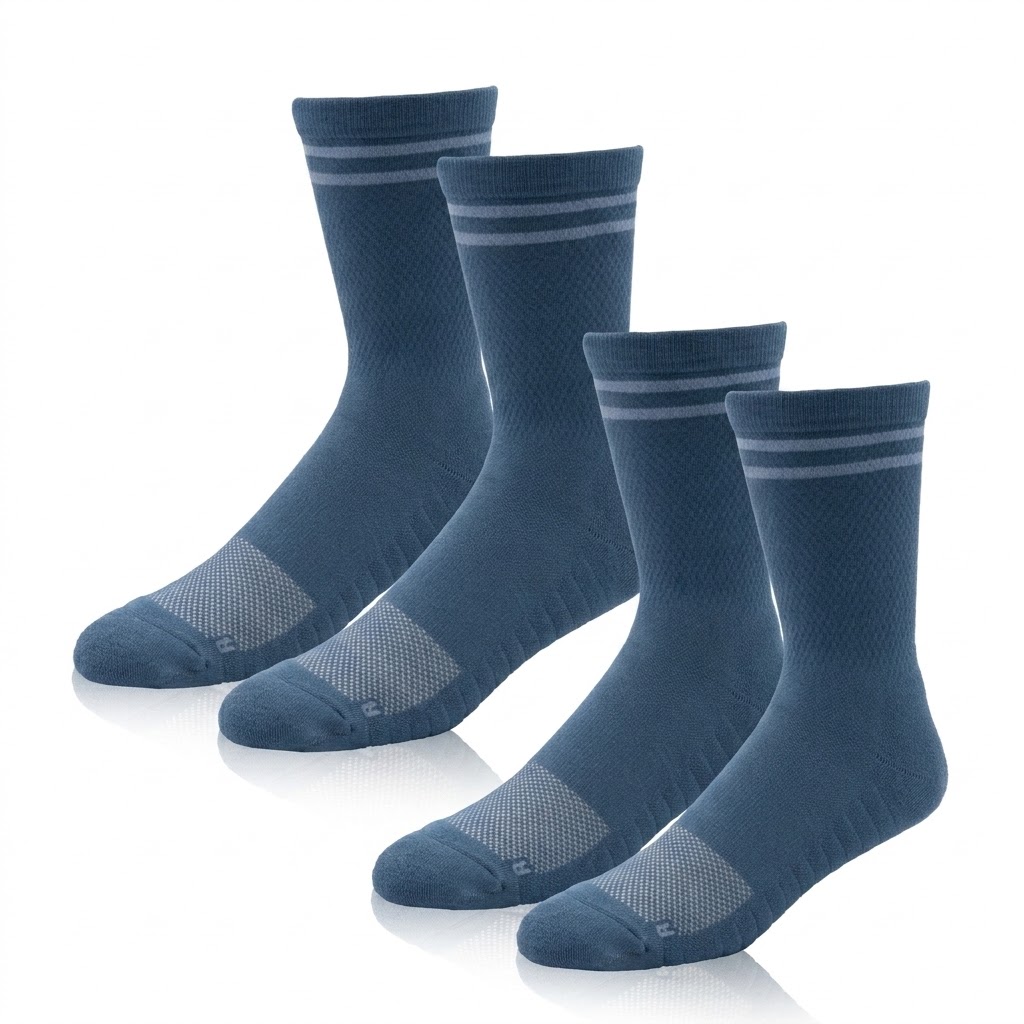 2x Unisex Pairs of Blue Oasis Lifestyle Crew Socks