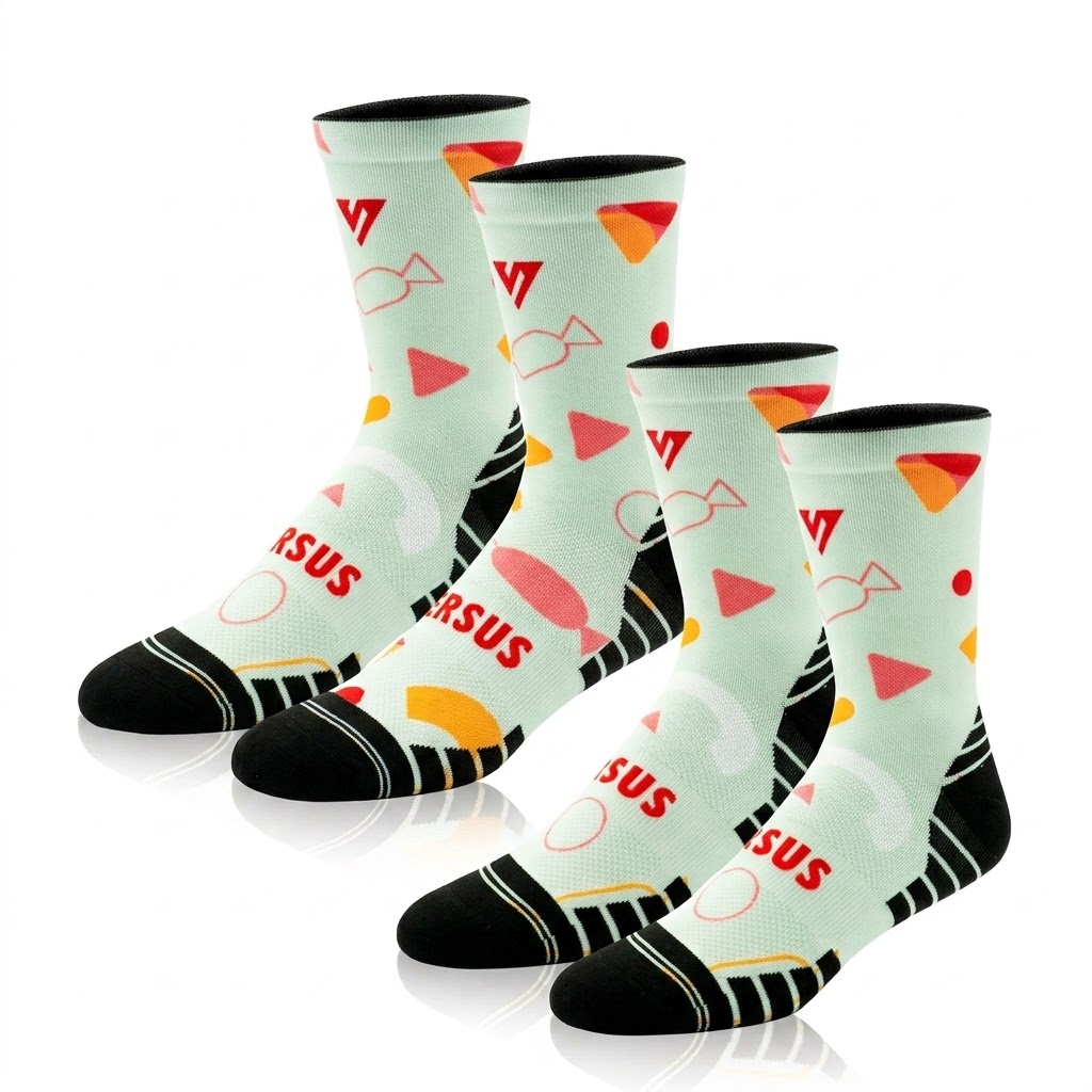 2x Pairs of Unisex Silly Sweets Active Crew Socks