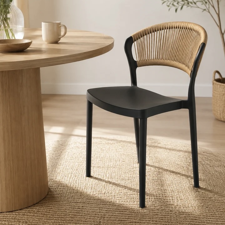 4x Indoor or Outdoor Woven Rope Dining Chairs