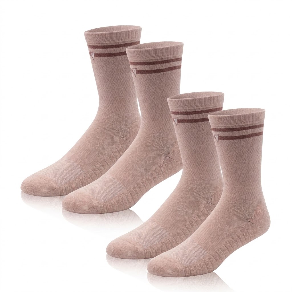 2x Unisex Pairs of Rose Lifestyle Crew Socks