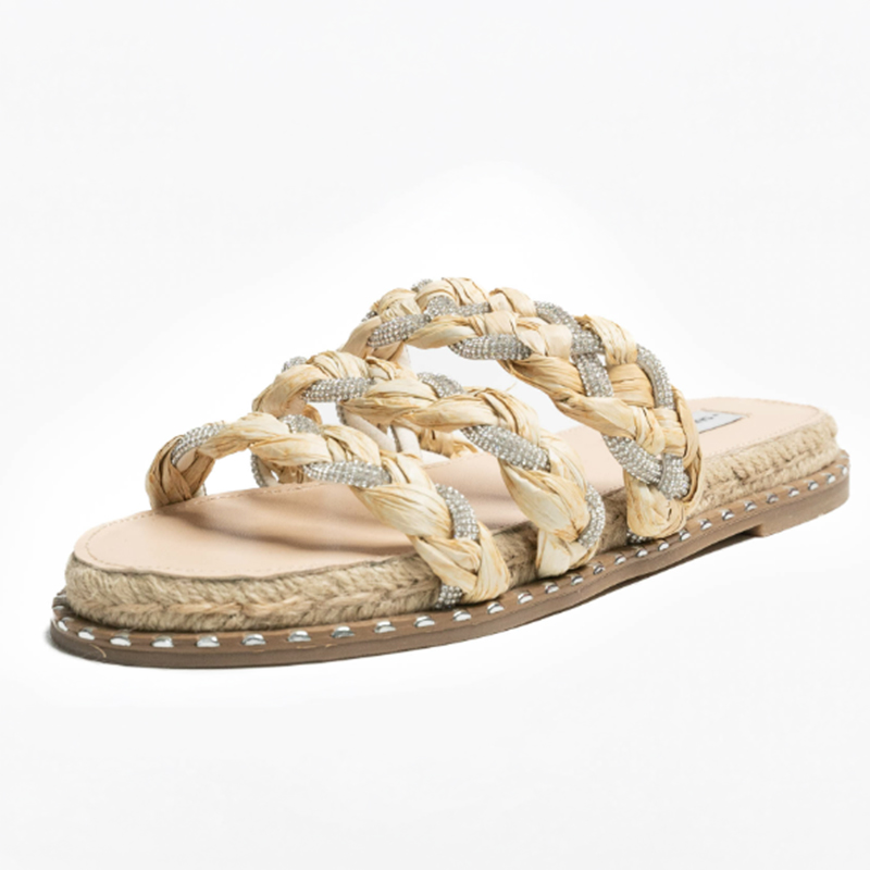 Ladies Braided Multi-strap Flat Sandals