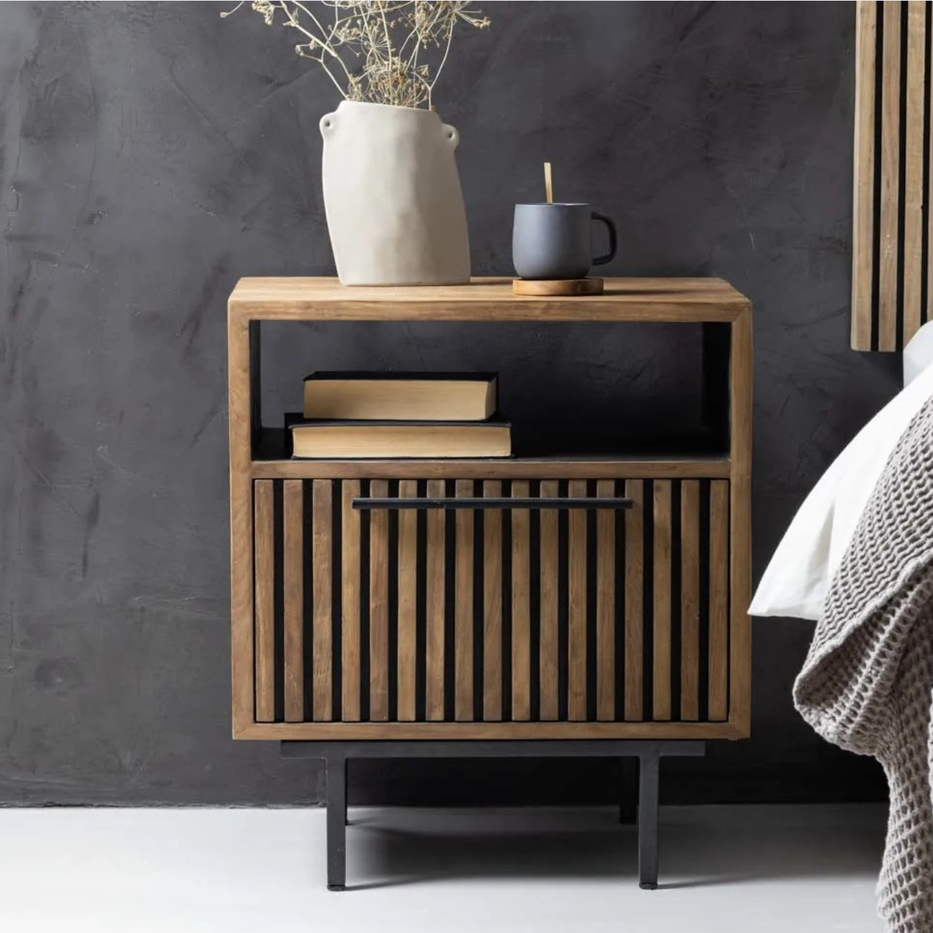 Teak Wood Bedside Table