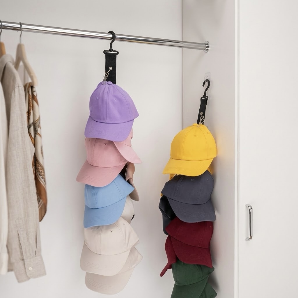 2x Hanging Hat Storage Belts with Clips