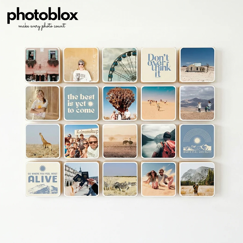 Personalised Wooden Photo Wall Art Blocks (Voucher Redemption)