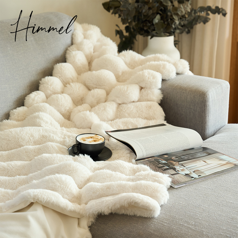 Chunky Ribbed Faux Fur Blanket Throw