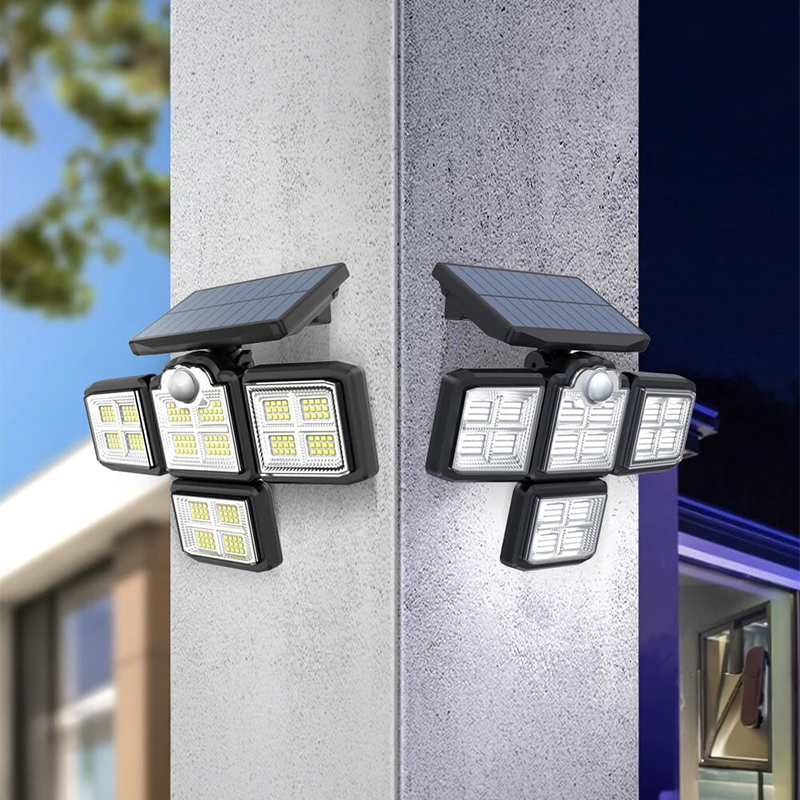 2x 4-Head Waterproof Solar Sensor Lights