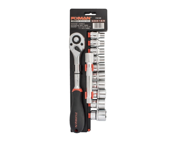 12-Piece Socket & Ratchet Tool Set