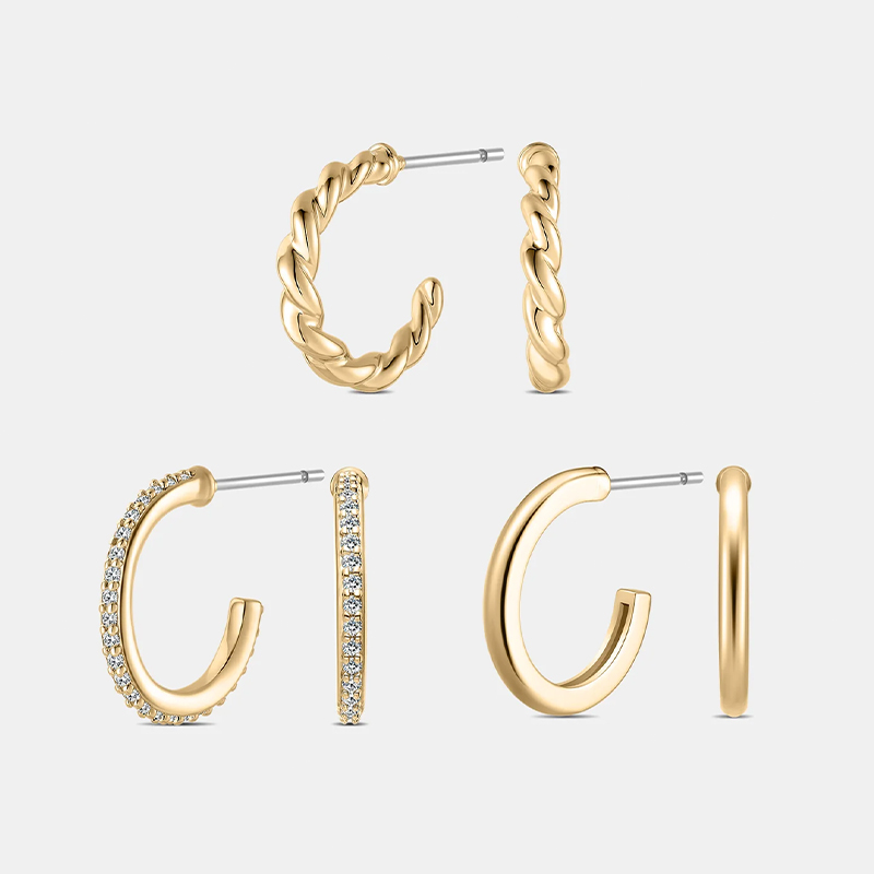Radiance Plated Hoops Set
