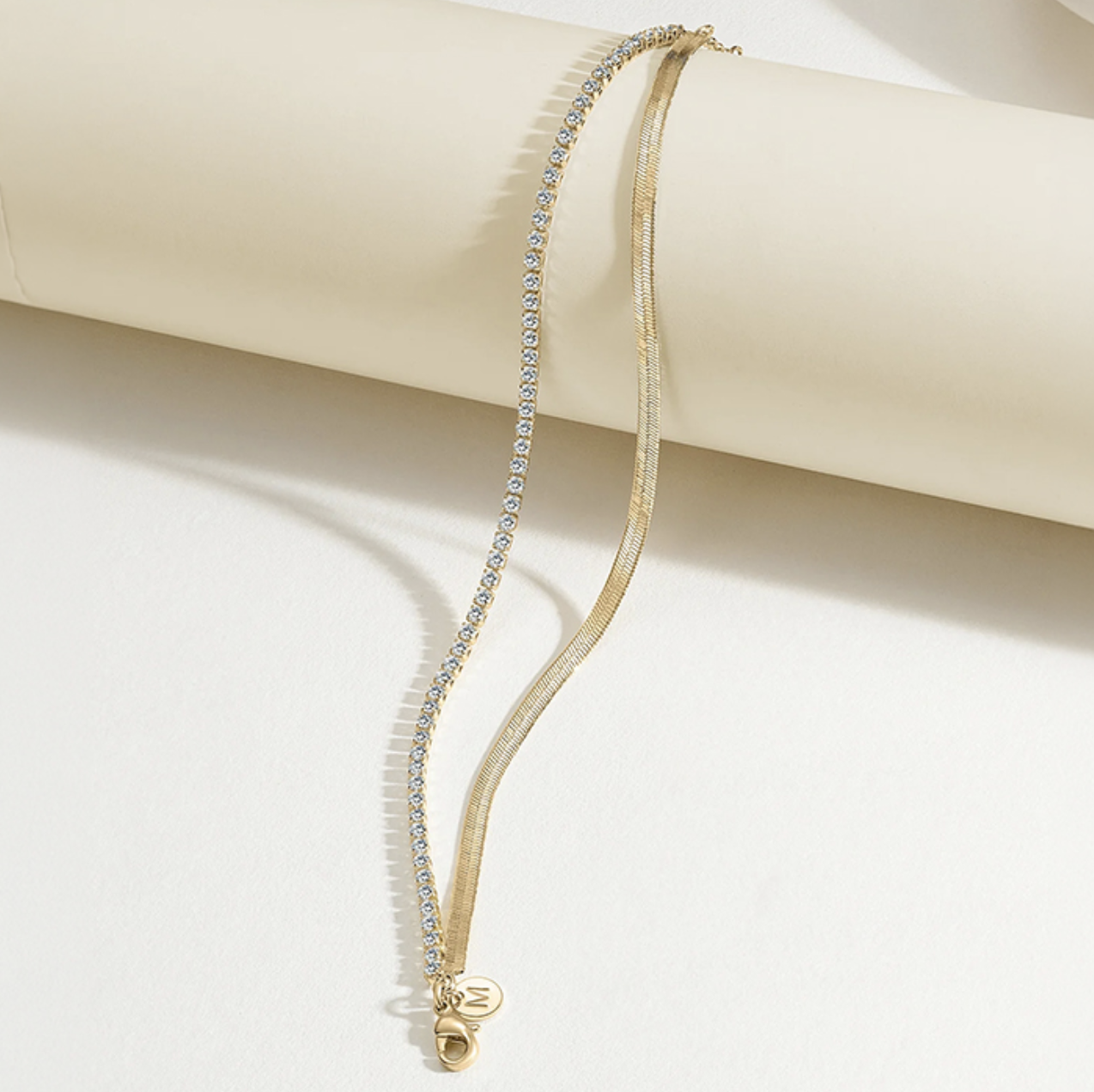 Twilight Duo Plated Bracelet with Cubic Zirconia