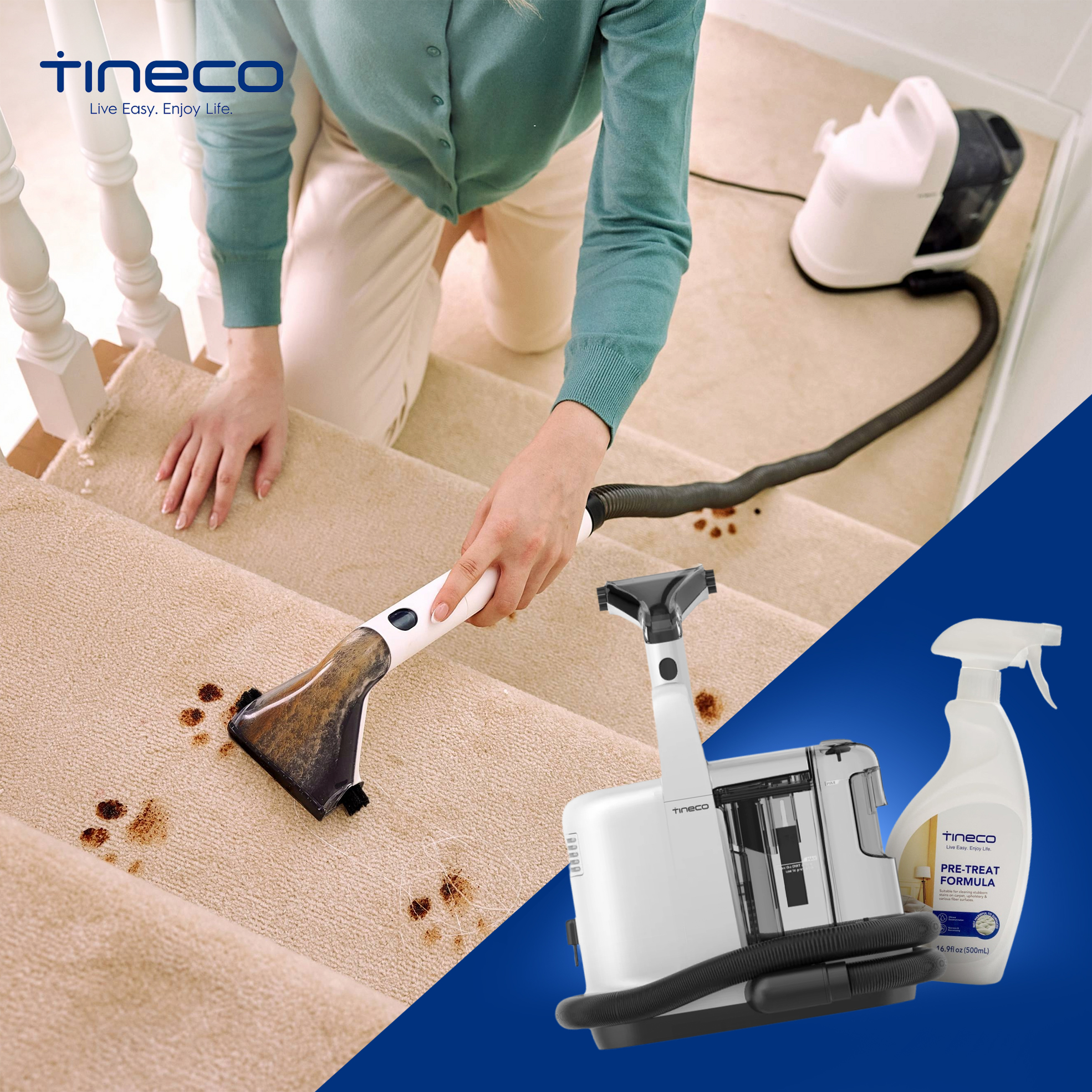iCARPET Carpet and Upholstery Spot Cleaner with 480ml Pre-Treat Solution
