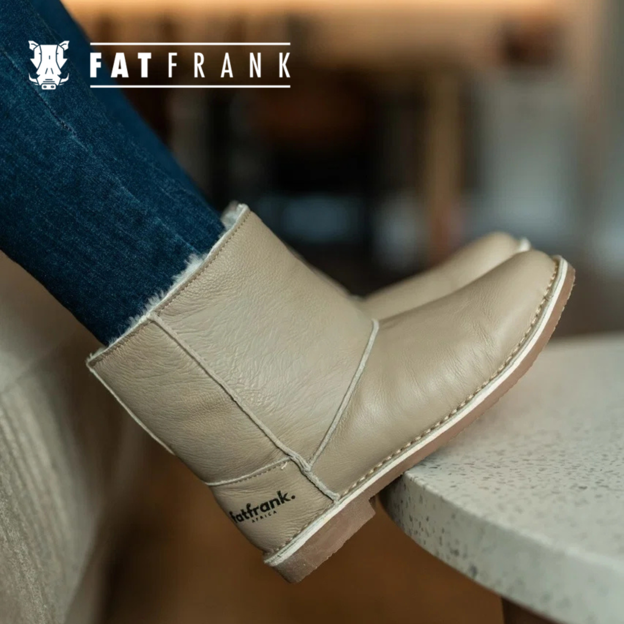 Ladies Genuine Leather Sheepskin Oyster Ankle Boots