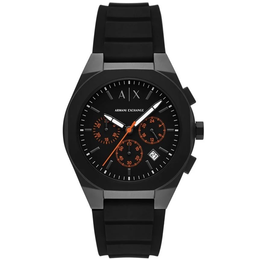 Men's Sync Chronograph Black Silicone Watch
