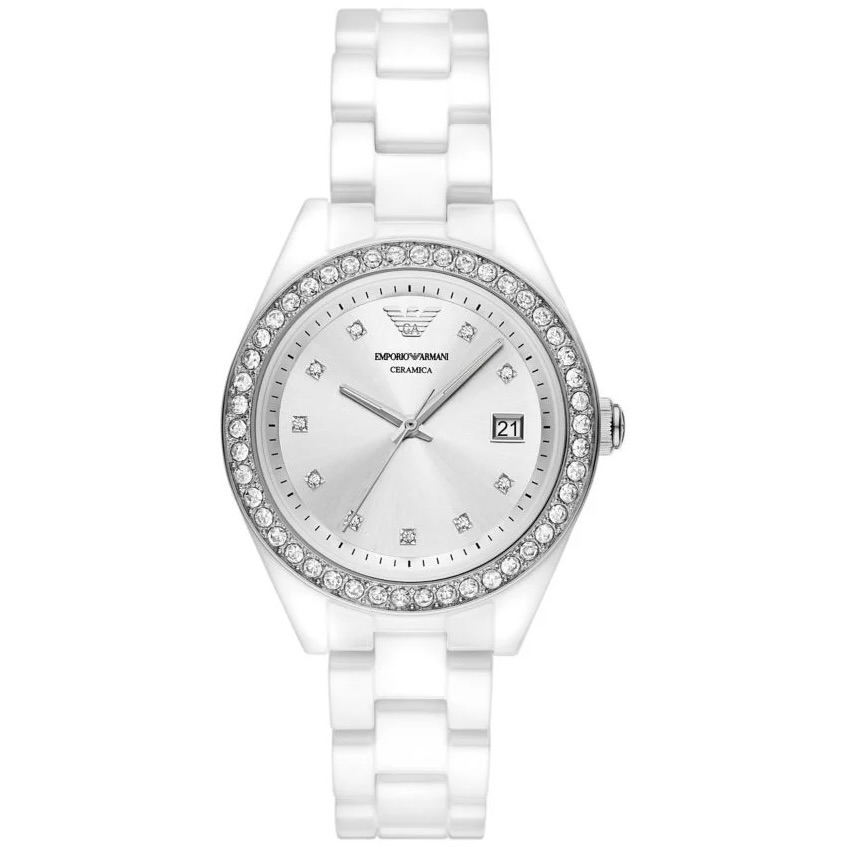 Ladies Three-Hand Date White Ceramic Watch