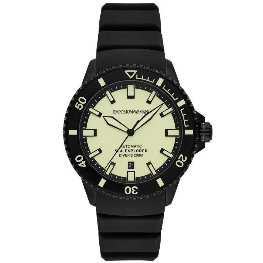 Men's Automatic Sea Explorer Black Stainless Steel Watch