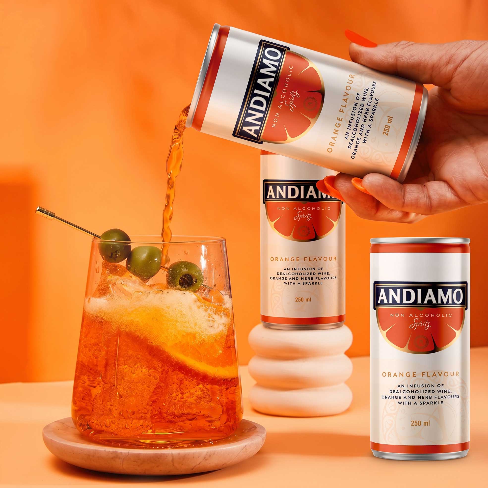 3x 4's 250ml Non-Alcoholic Bitter Orange Aperitivo Spritz