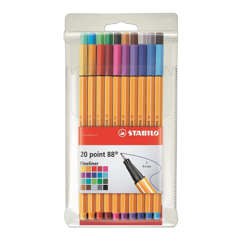 20x Assorted Point 88 Fineliner Pens