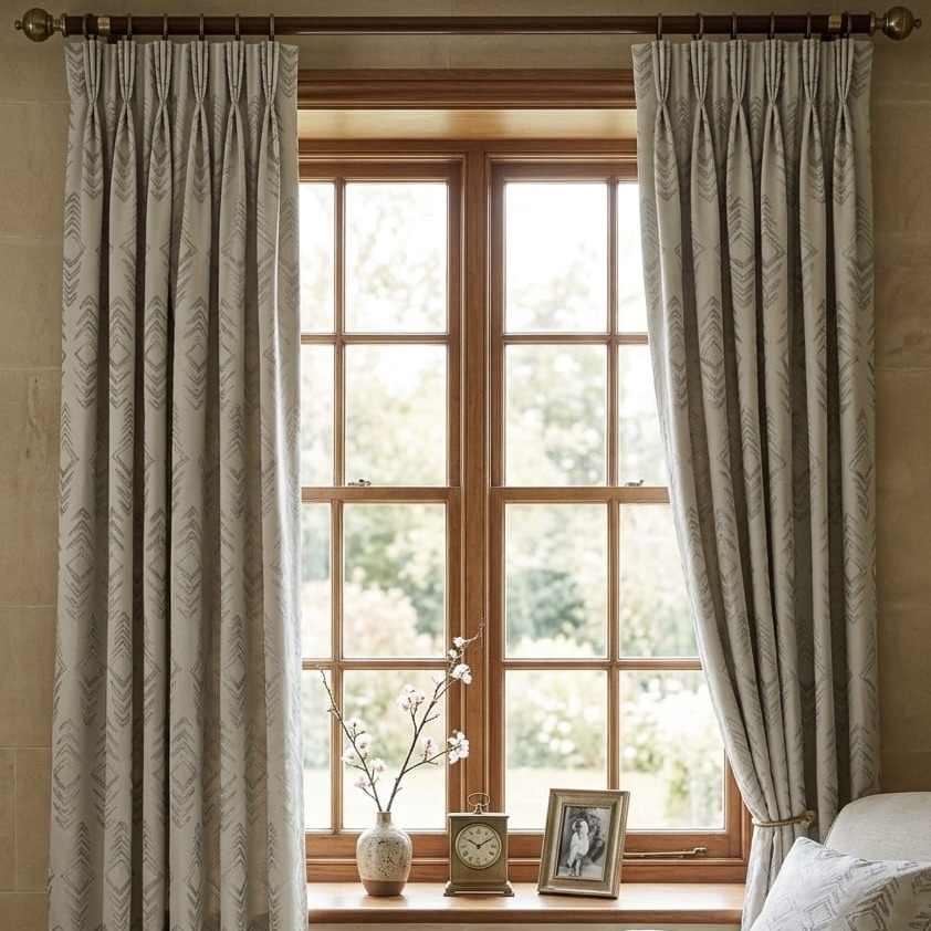 2x Taped and Lined Blockout Curtains