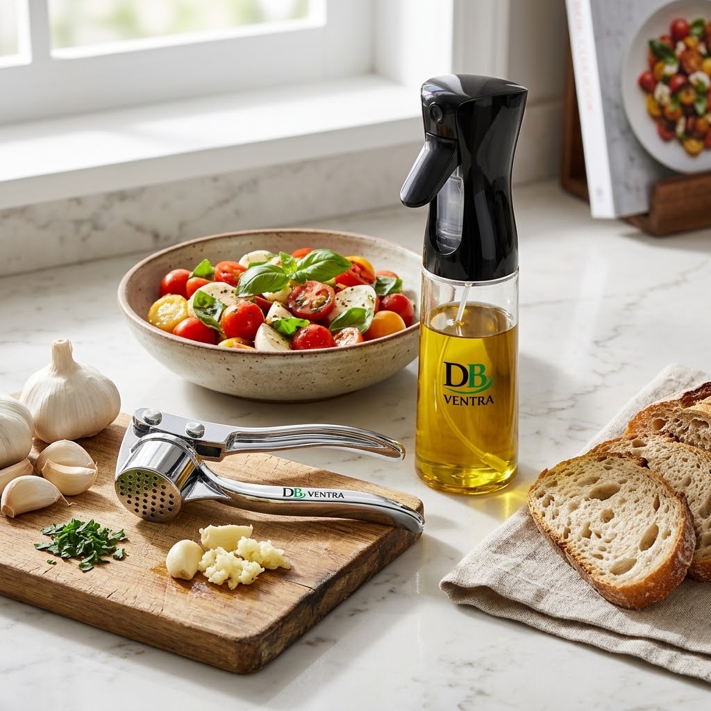 Oil Sprayer and Garlic Crusher Set