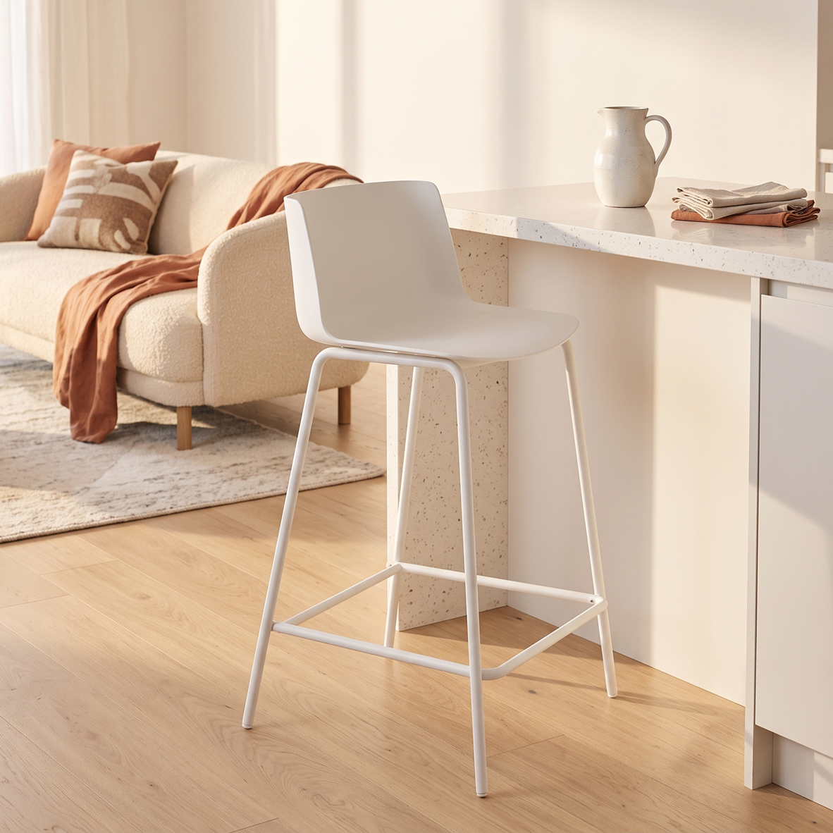 Sebastian Bar Chair - White