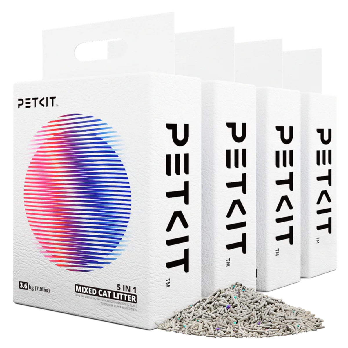 4x 5-in-1 Mixed Cat Litters with Natural Tofu & Bentonite
