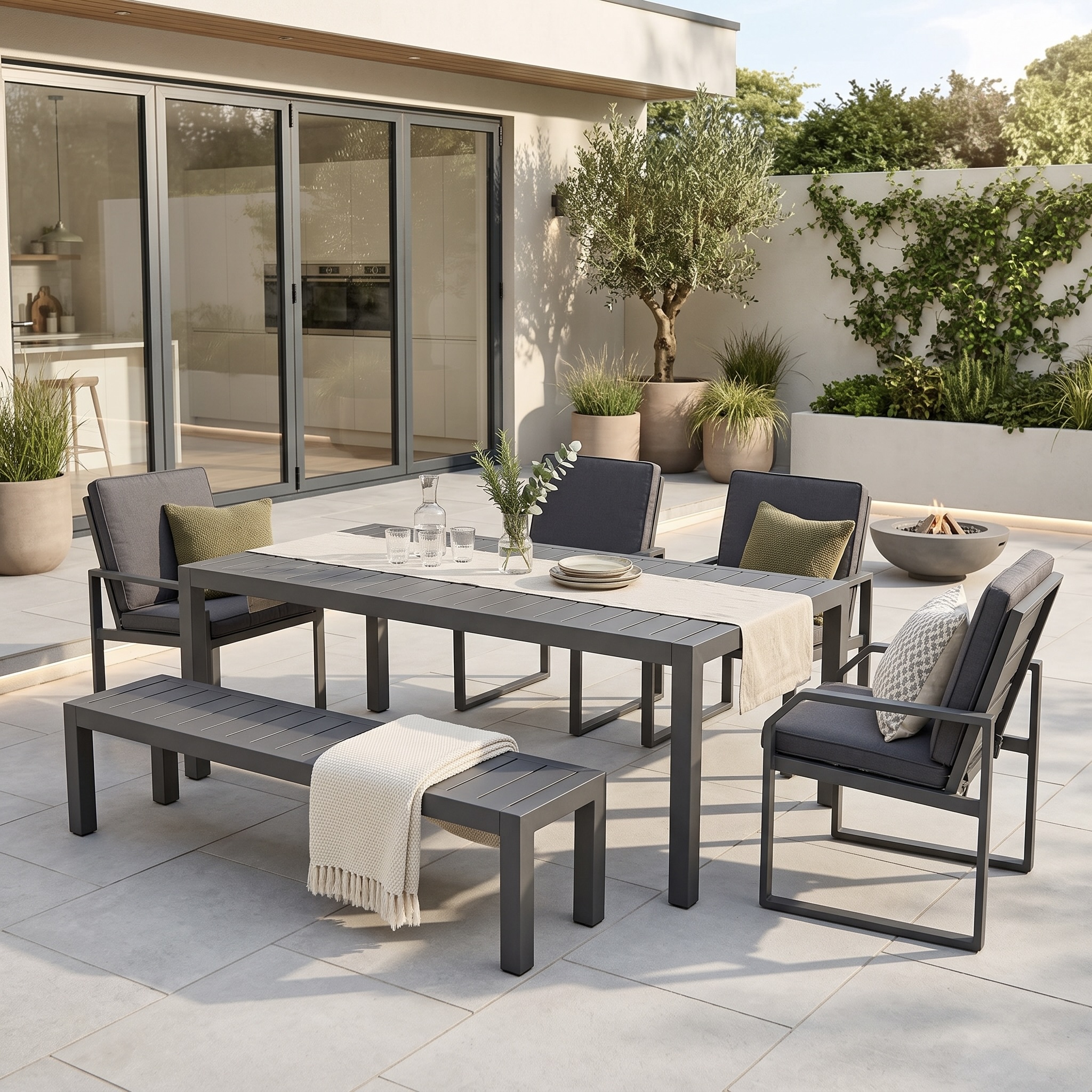 6-Seater Alarna Bench Dining Set