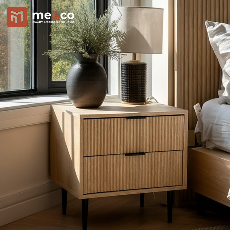 Avery Ribbed Bedside Table
