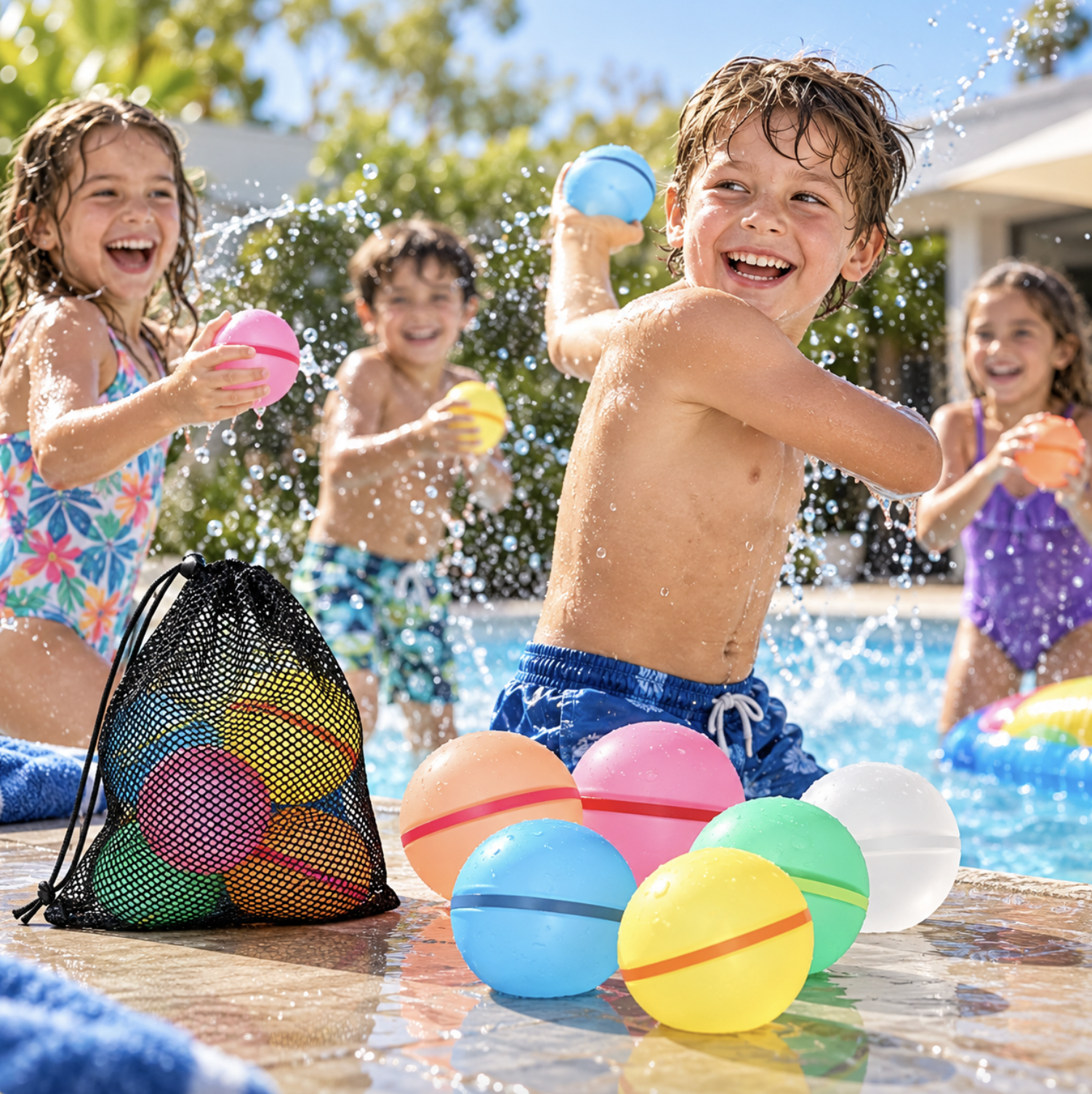6x Reusable Silicone Water Balloons with Carry Bag