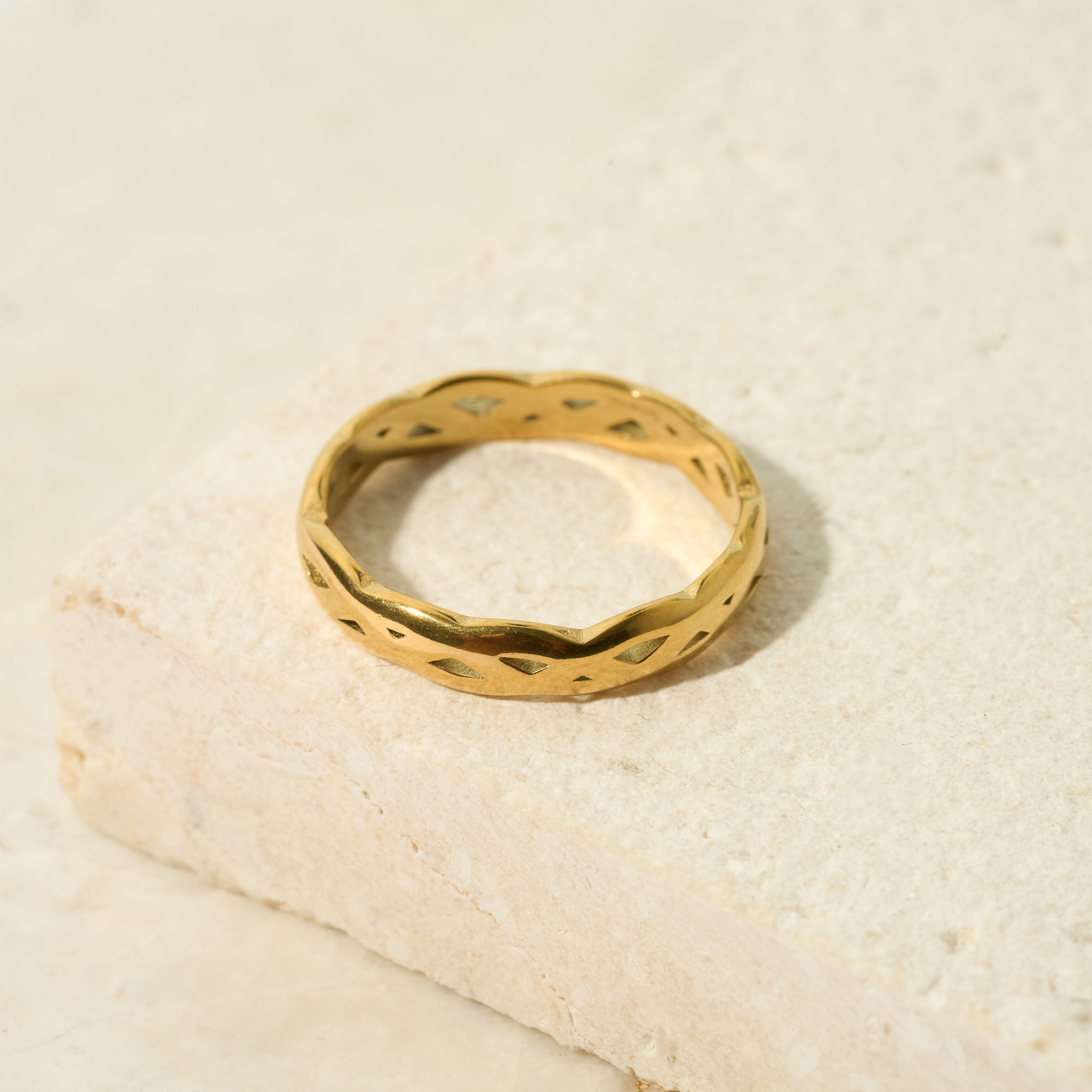 Ladies Gold-Plated Braided Ring
