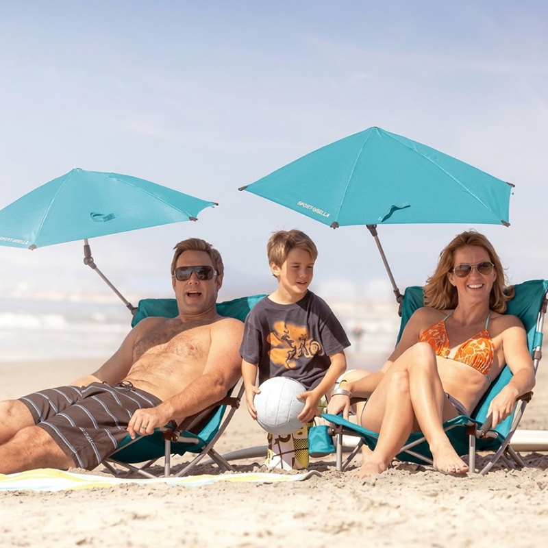 UPF 50+ Adjustable Beach Chair with Umbrella