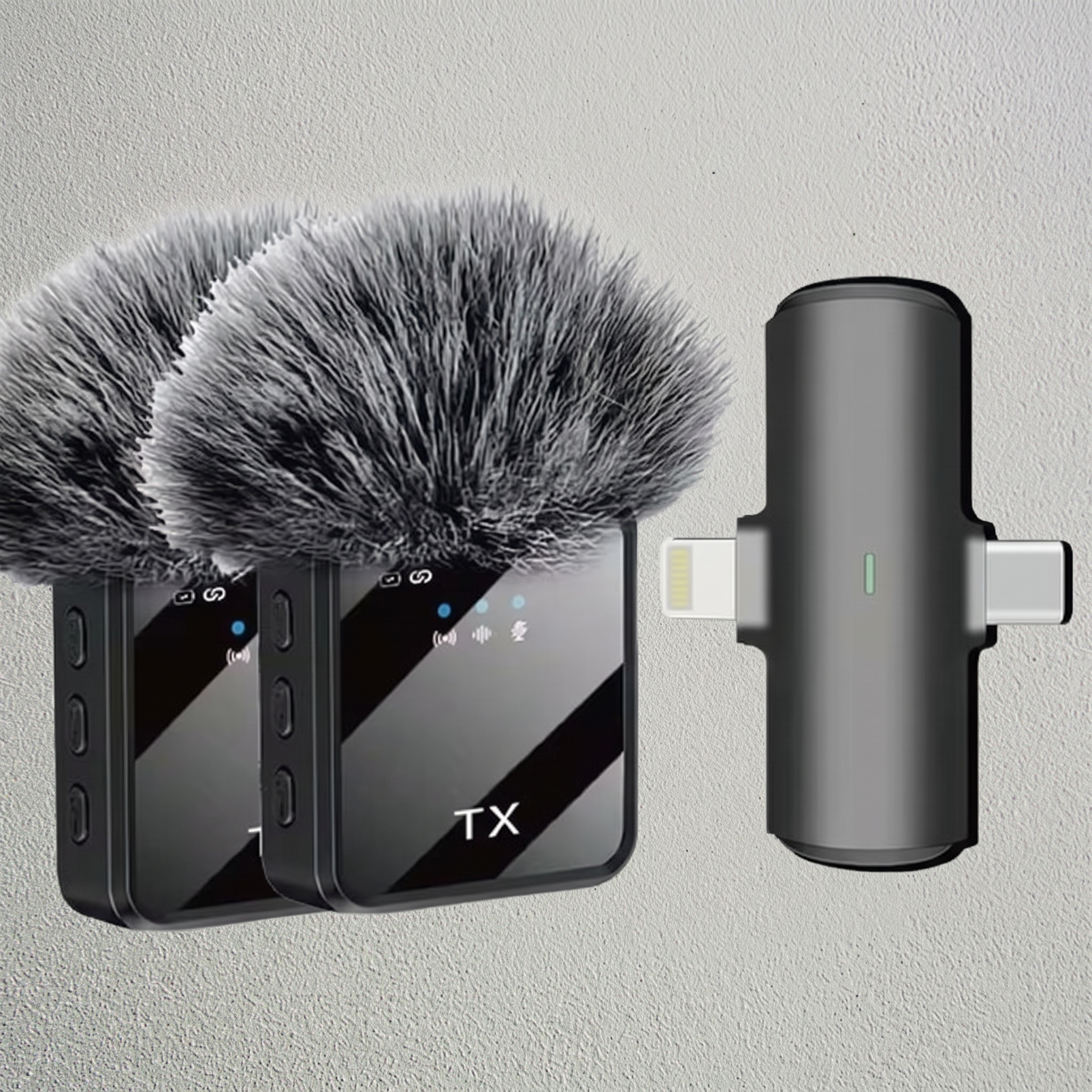 2-in-1 Wireless Lavalier Noise Reduction Microphone