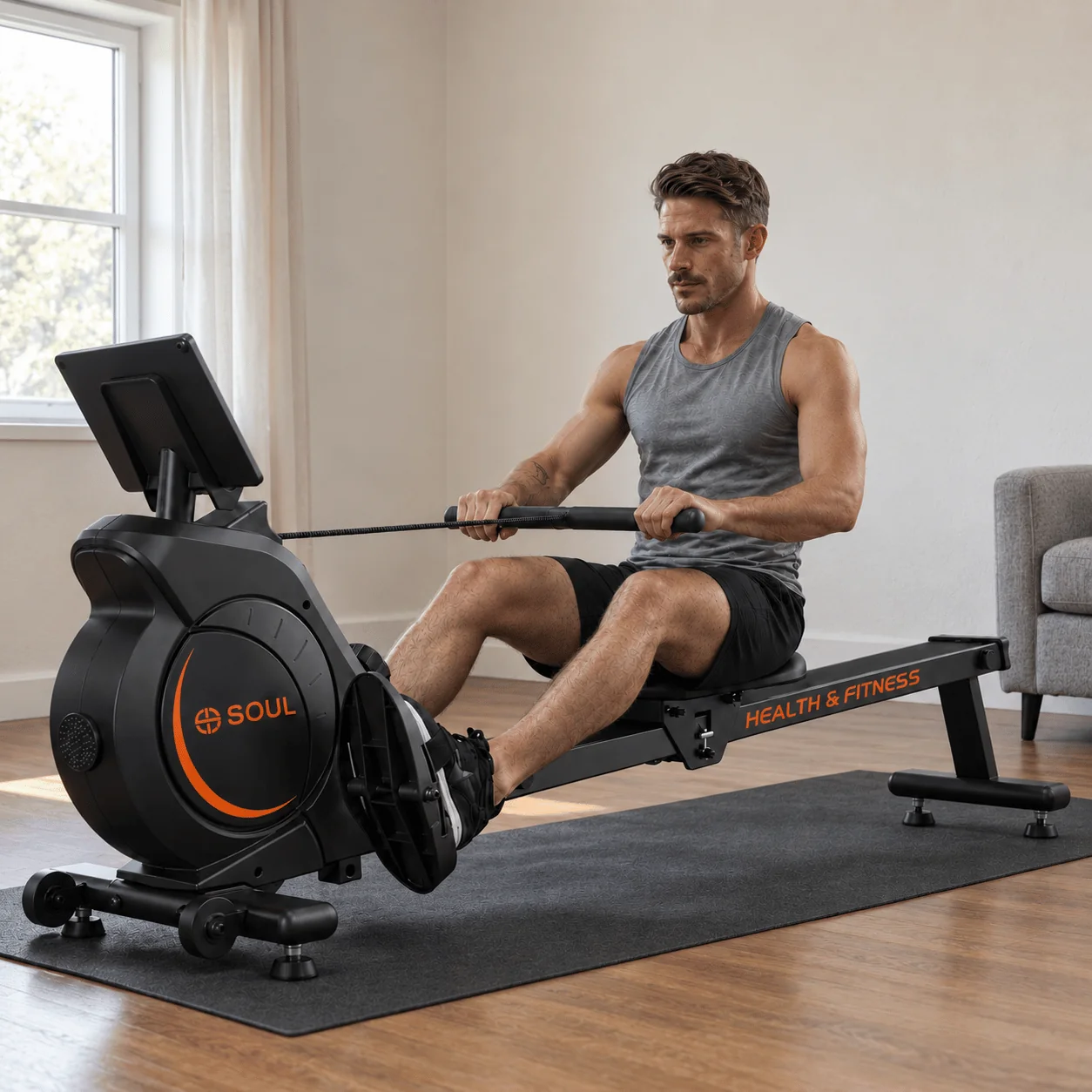 8-Levers Adjustable Aerobics Rowing Machine