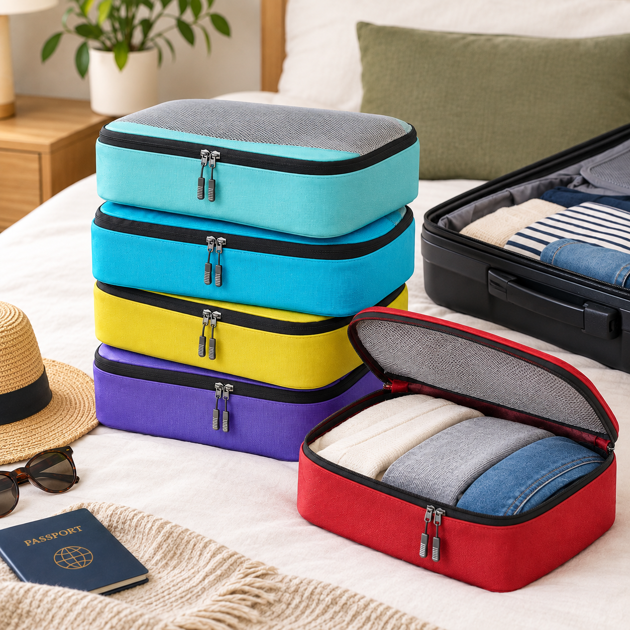 5-Piece Travel Durable Mesh Storage Bags