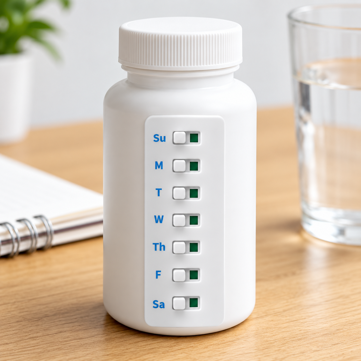 2x Stick-On 7-Day Medication Reminder Trackers