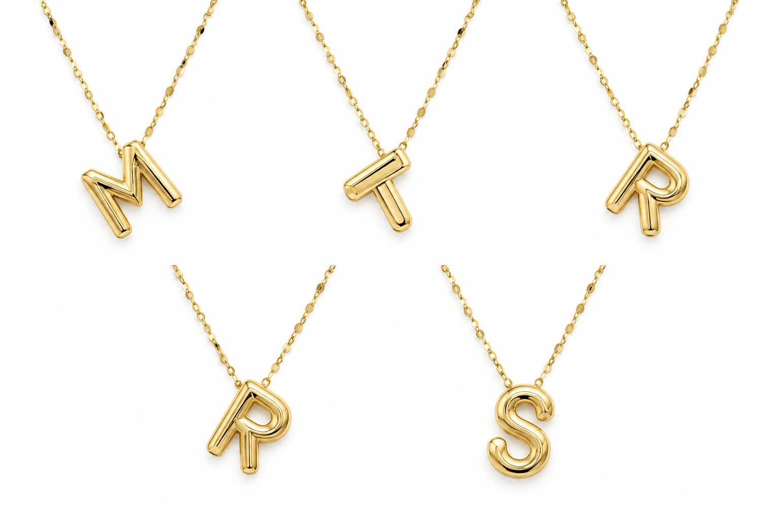 Gold Gem Jewellers Ladies 18ct Yellow Gold Bubble Initial Pendant Necklace — R9999 on OneDayOnly (was R20500)