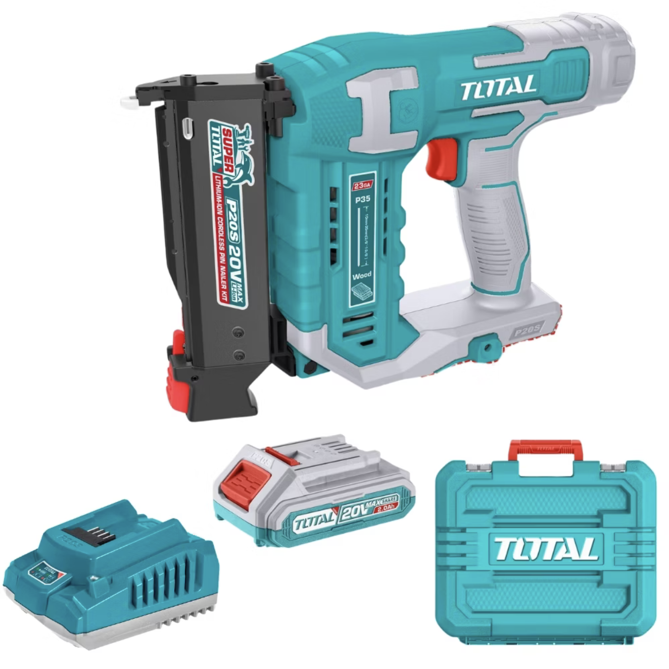 Cordless Nail Gun with 2.0Ah Battery and Charger
