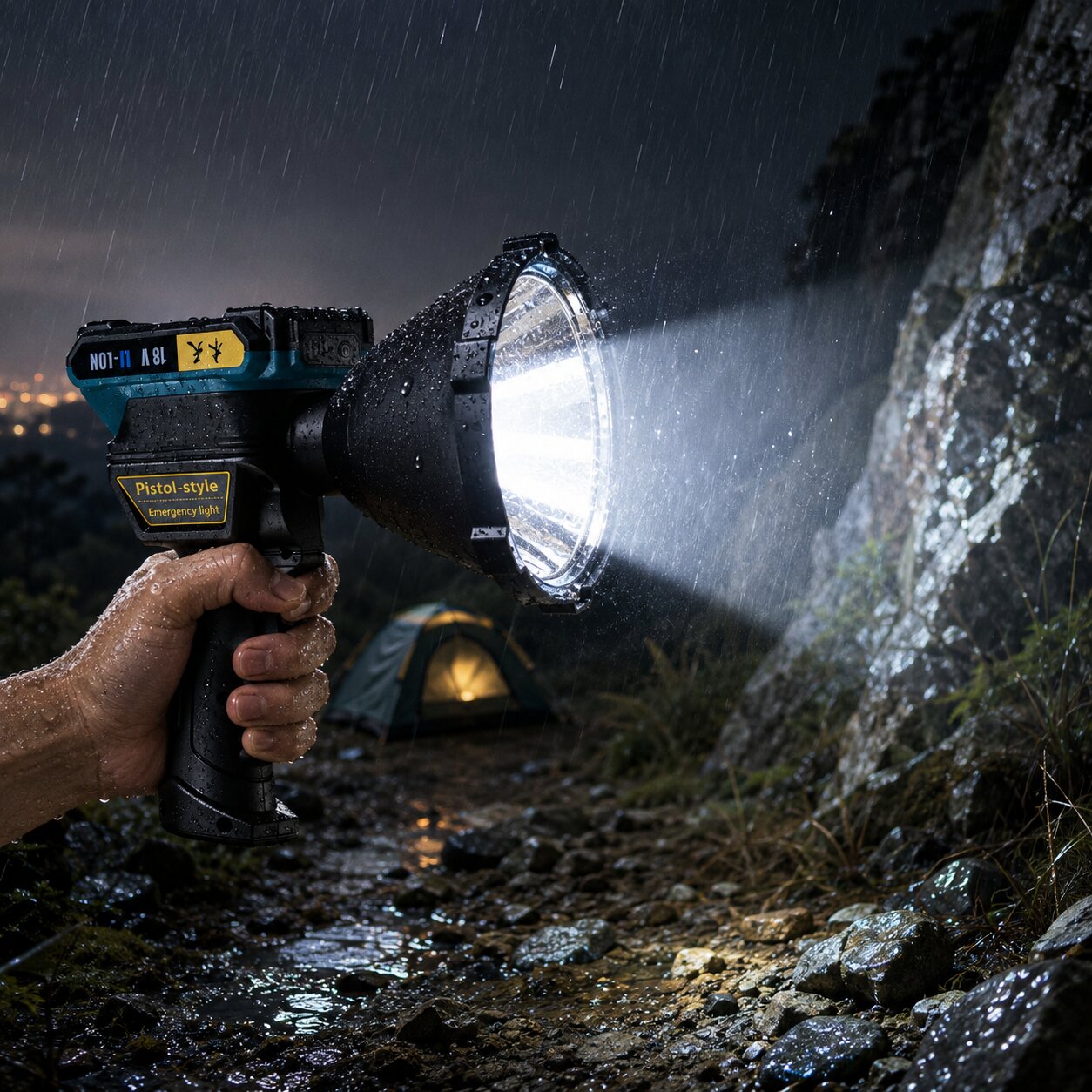 Jumbo LED Beam Spotlight with Removable Battery