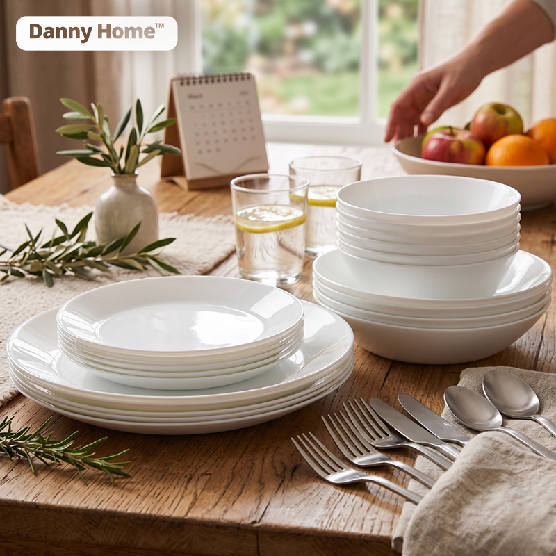 24-Piece Opal Glass Dinnerware Set