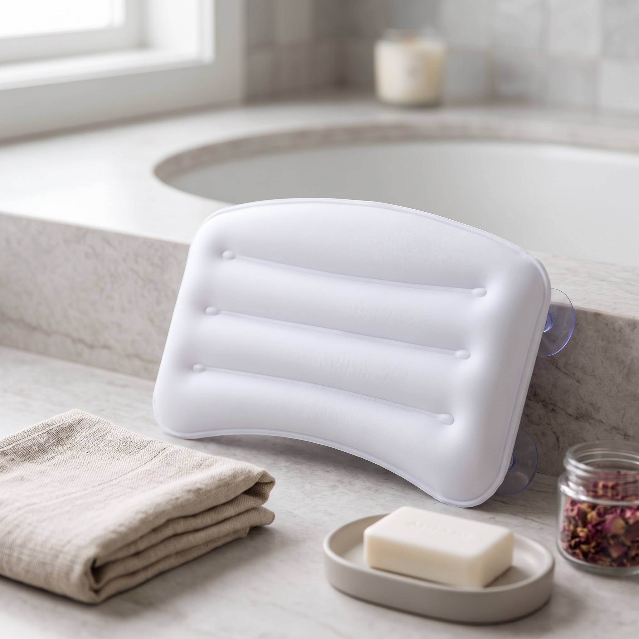 Cooling Gel Bath Pillow with Suction Cups