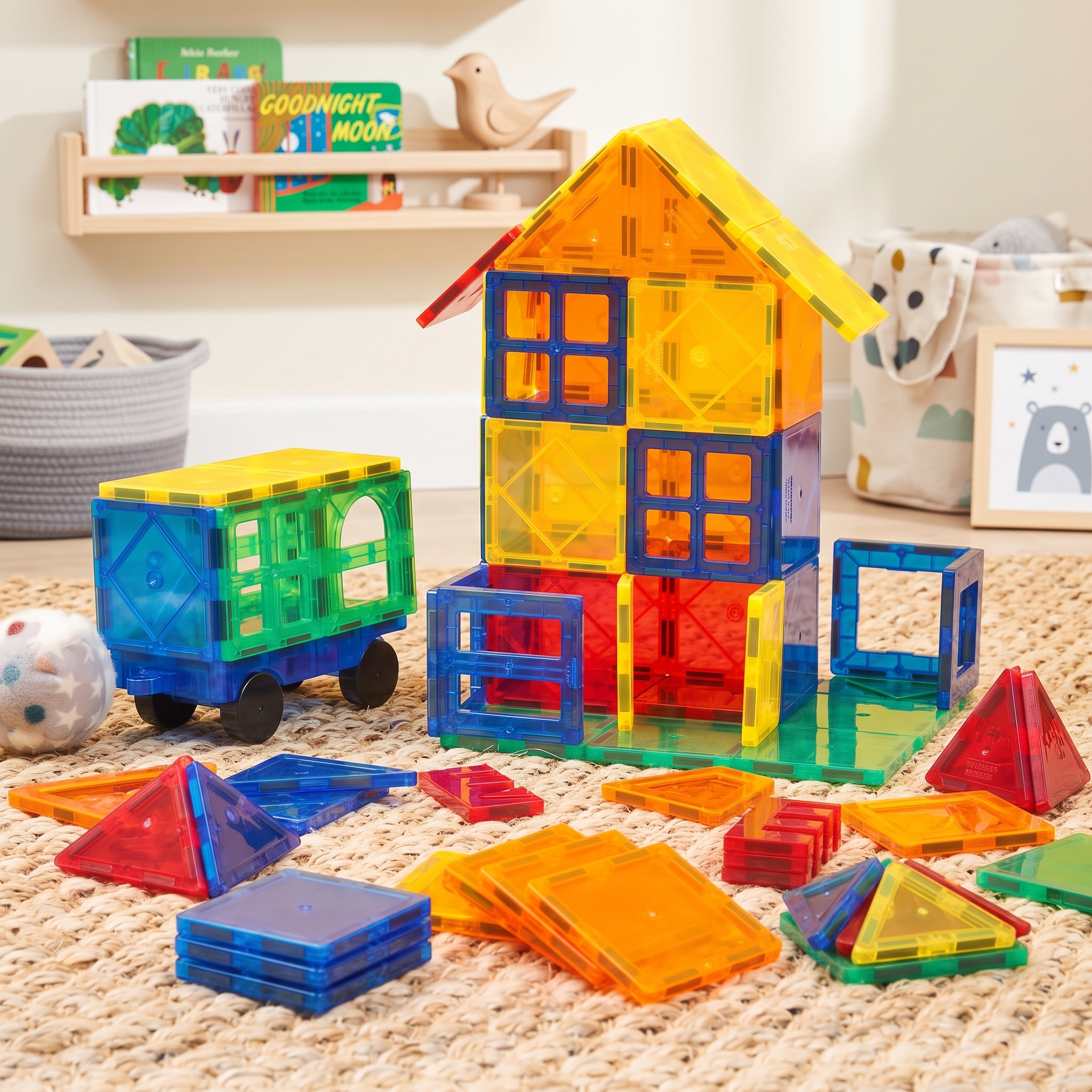 91-Piece 3D Magnetic Building Tiles