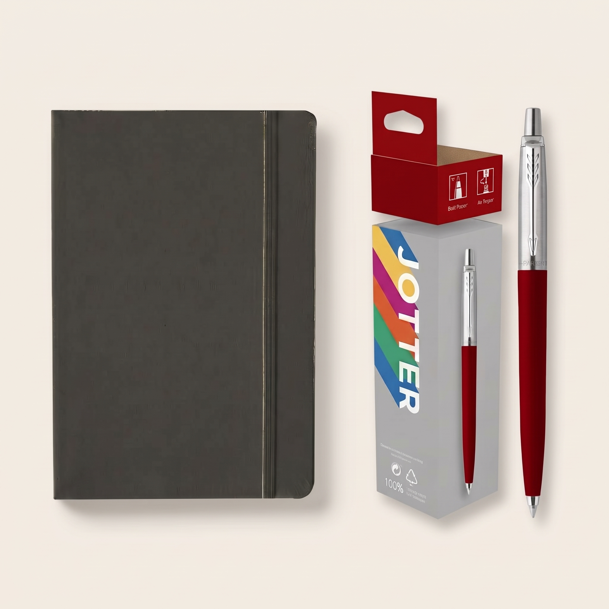 Jotter Cracker Ballpoint Pen and A5 Soft Touch Notebook Set