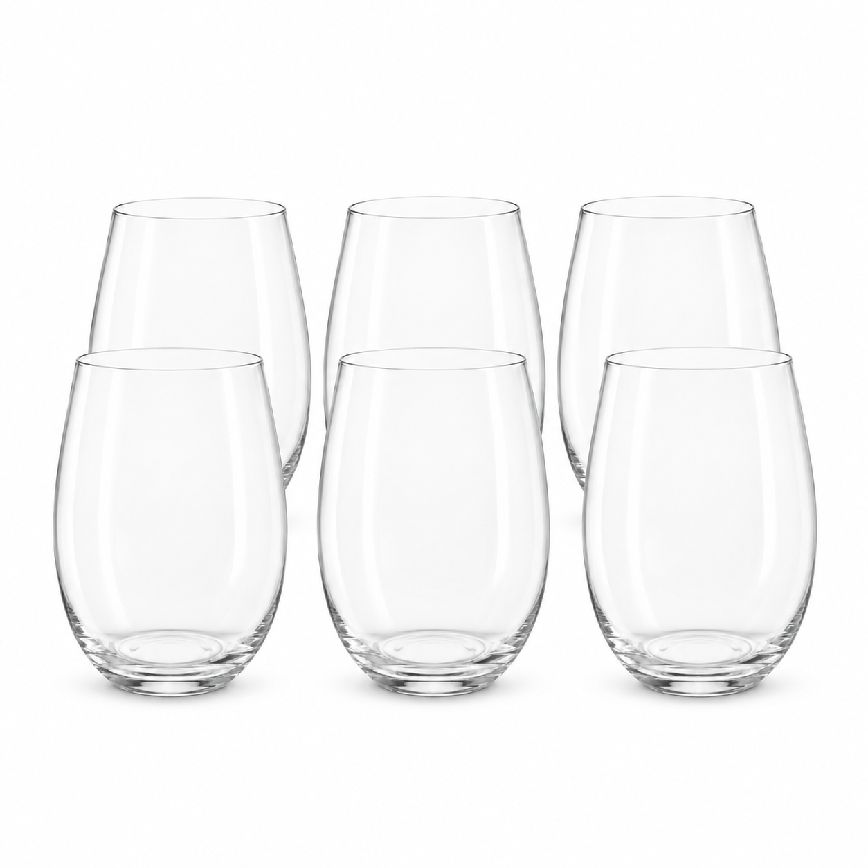 6x Crystal Glass Tumblers