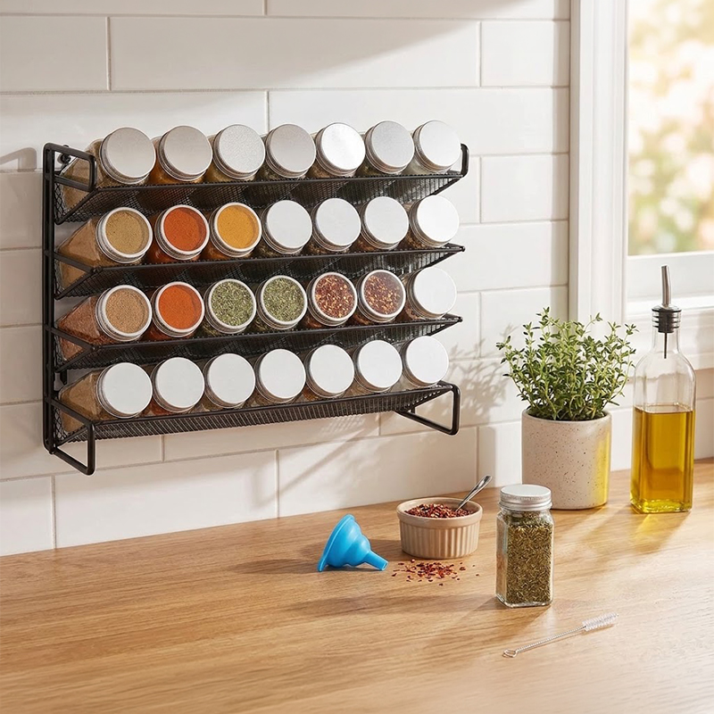 28-Piece Spice Jar with Rack Organizer set with Labels & Chalk Marker