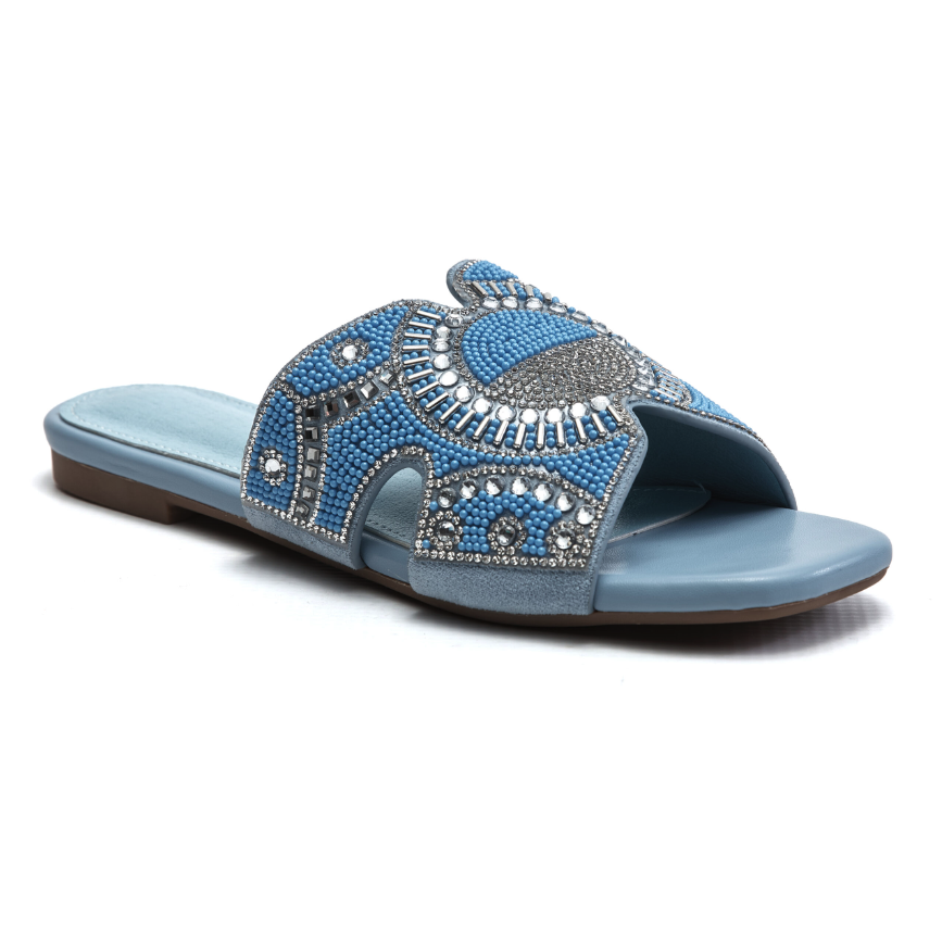 Ladies Beaded Slip-On Sandals
