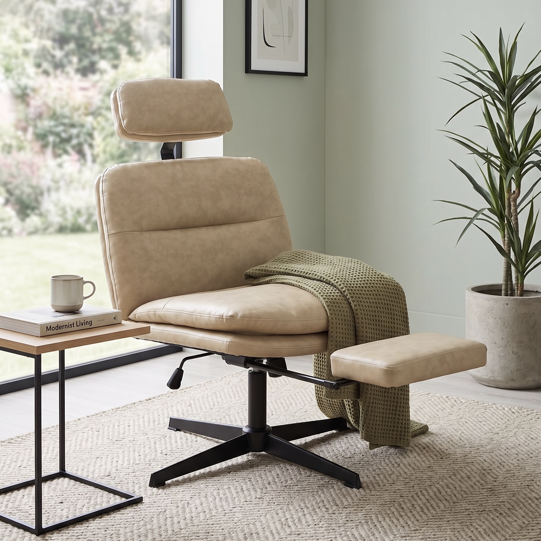 Adjustable Mila Lounge Chair with Extendable Leg Rest