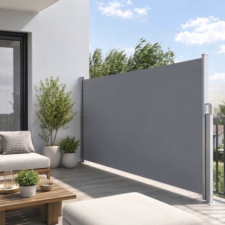 Retractable UV Resistant Wind and Privacy Screen