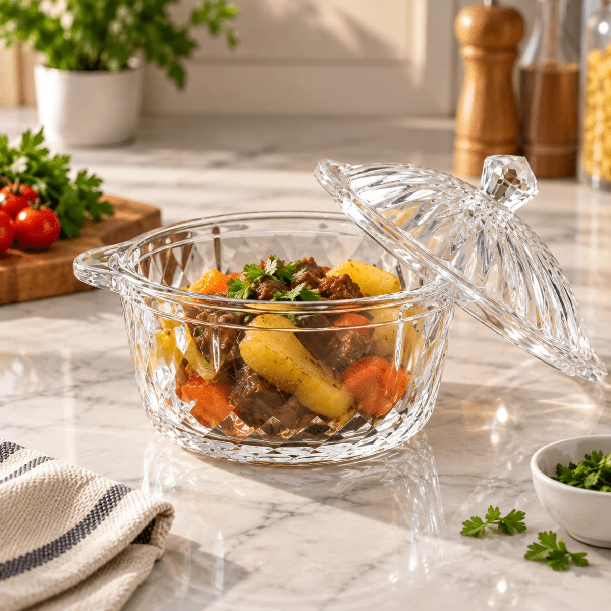 Swirl Glass Jar with Lid