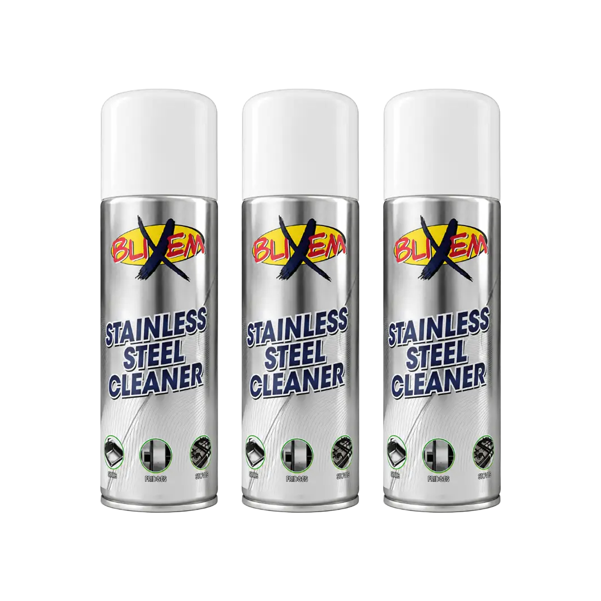 3x 300ml Stainless Steel Cleaners