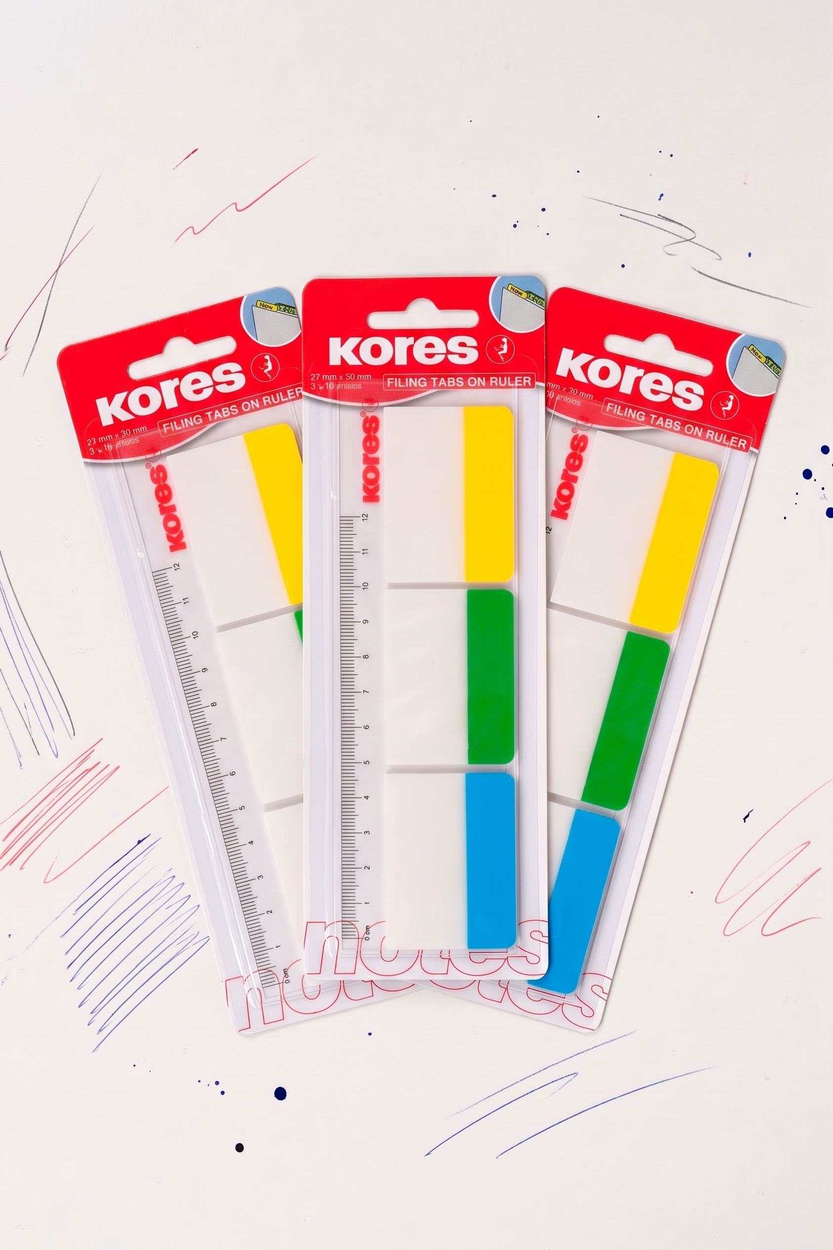 3x Film Filing Tabs with Rulers